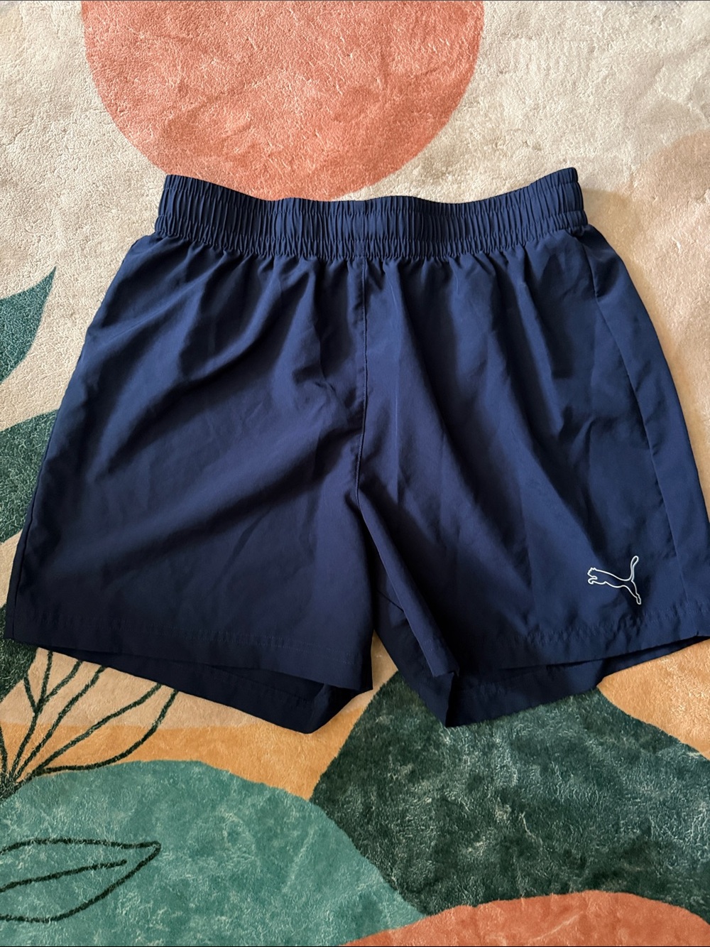 Puma Men's Navy Athletic Swim Trunks